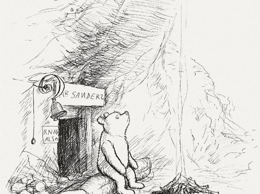 Peter Plys fylder 100 år juleaften 2025.  Illustration by Ernest Howard Shepard from Winnie-the-Pooh (1926), by A A Milne.